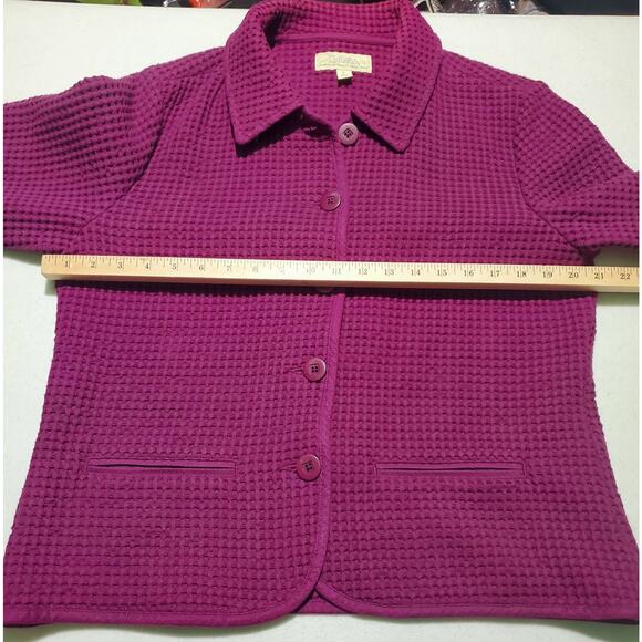 Cabelas Womens Waffle Knit Pink Button Diwn Jacket Size Large Cabincore Preppy - Picture 3 of 5